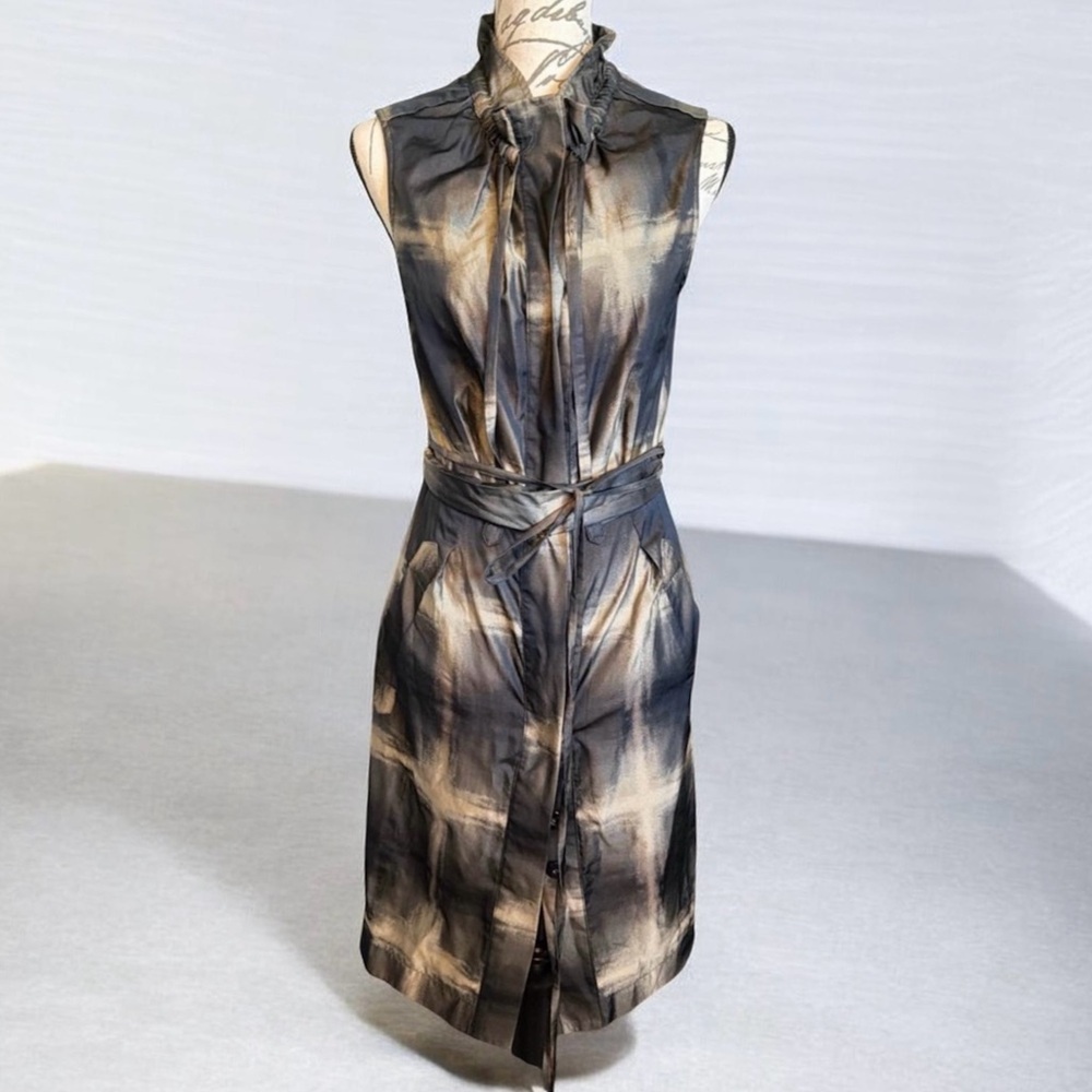 L.a.m.b. Dress Button Up Black & Tan Sleeveless Gwen Stefani Lamb 2007 No Doubt